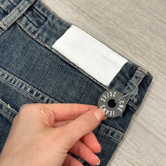 Acne Jeans Men's Stone Wash Distressed Boot Cut in HEX Blur Archive Size 27 - Picture 9 of 10